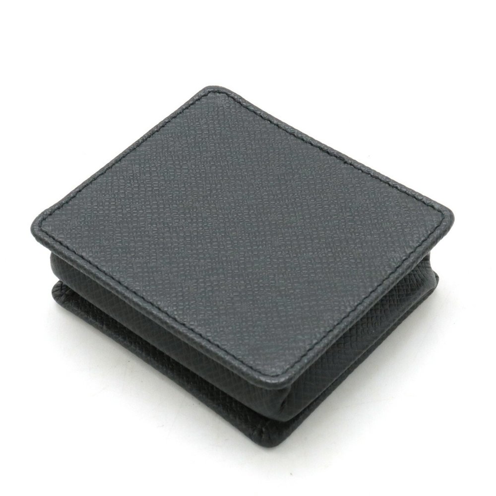 LOUIS VUITTON Taiga Porto Monnaie Boite Coin Case Leather Calf Ardoise Black ... - Picture 3 of 6